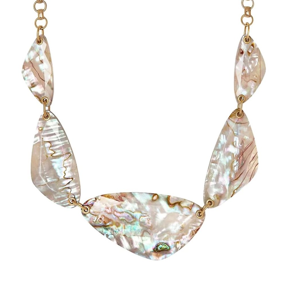 KENDRA SCOTT Mckenna 14K Yellow Gold-Plated Shell Statement Necklace